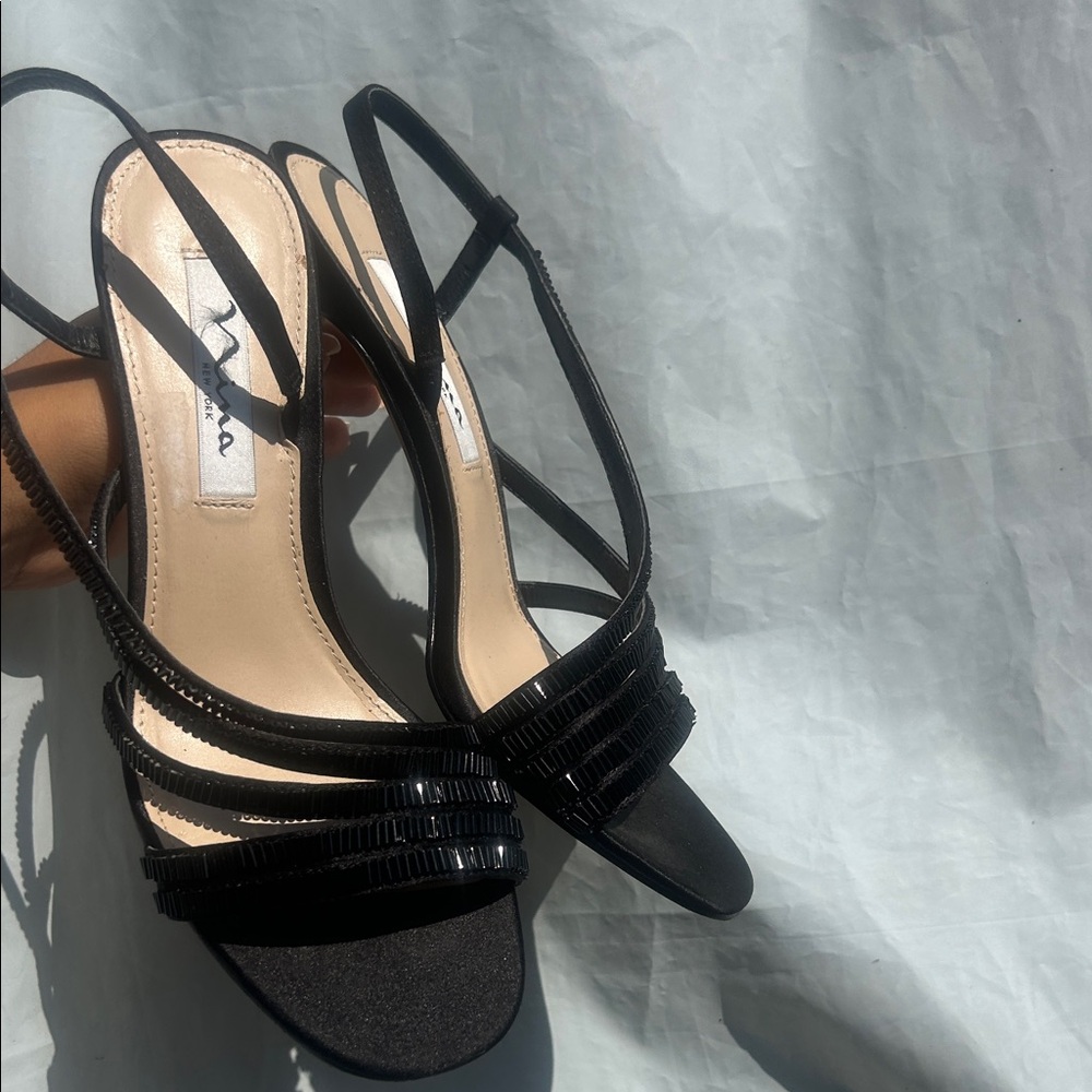 Nina Black Strappy Sandals